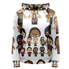 The Walking Dead   Main Characters Chibi   Amc Walking Dead   Manga Dead Women s Pullover Hoodie by PTsImaginarium