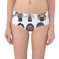 The Walking Dead   Main Characters Chibi   Amc Walking Dead   Manga Dead Mid-waist Bikini Bottoms by PTsImaginarium