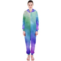 Rainbow Watercolor Hooded Jumpsuit (ladies)  by StuffOrSomething