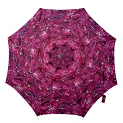 Festive Hot Pink Glitter Merry Christmas Tree  Hook Handle Umbrellas (medium) by yoursparklingshop