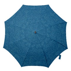 Festive Blue Glitter Texture Hook Handle Umbrellas (medium) by yoursparklingshop