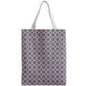 Grey quatrefoil pattern Zipper Classic Tote Bag View1
