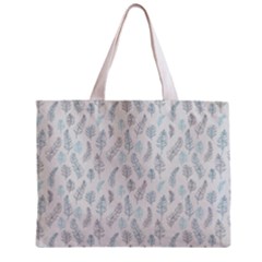 Turquoise Damask Pattern Zipper Mini Tote Bag by Zandiepants