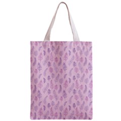 Whimsical Feather Pattern, Pink & Purple, Zipper Classic Tote Bag by Zandiepants
