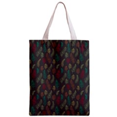 Whimsical Feather Pattern, Autumn Colors, Zipper Classic Tote Bag by Zandiepants