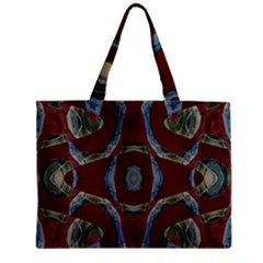Fancy Maroon Blue Design Zipper Mini Tote Bag by BrightVibesDesign
