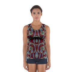 Fancy Maroon Blue Design Tops by BrightVibesDesign