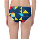 Colorful shapes on a blue background                                        Mid-Waist Bikini Bottoms View2