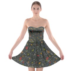 Abstract Reg Strapless Dresses by FunkyPatterns