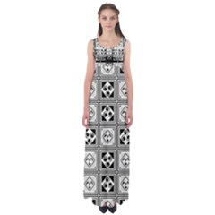 Black And White Empire Waist Maxi Dress by FunkyPatterns