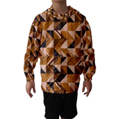 Brown Tiles Hooded Wind Breaker (kids) by FunkyPatterns