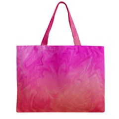 Ombre Pink Orange Zipper Mini Tote Bag by BrightVibesDesign