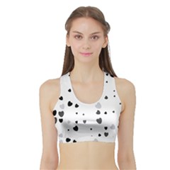 Black Hearts Women s Sports Bra With Border by TRENDYcouture