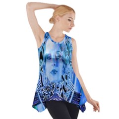 Clockwork Blue Side Drop Tank Tunic by icarusismartdesigns