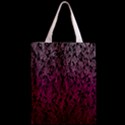 Pink Ombre feather pattern, black, Zipper Classic Tote Bag View2