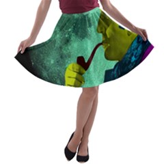 Sherlock Holmes A-line Skater Skirt by icarusismartdesigns