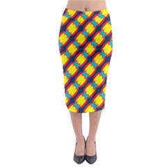 Blue X Chains                                                       Midi Pencil Skirt by LalyLauraFLM