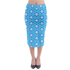 Aqua Hawaiian Stars Under A Night Sky Dance Midi Pencil Skirt by DianeClancy