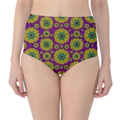 Sunroses Mixed With Stars In A Moonlight Serenade High-waist Bikini Bottoms by pepitasart