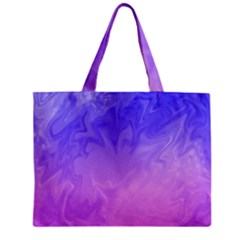 Ombre Purple Pink Zipper Mini Tote Bag by BrightVibesDesign