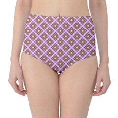 Crisscross Pastel Pink Yellow High-waist Bikini Bottoms by BrightVibesDesign