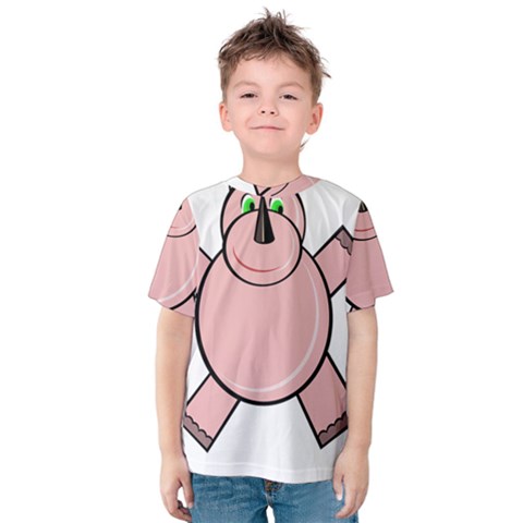 Pink Rhino Kid s Cotton Tee by Valentinaart