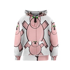 Pink Rhino Kids  Zipper Hoodie by Valentinaart