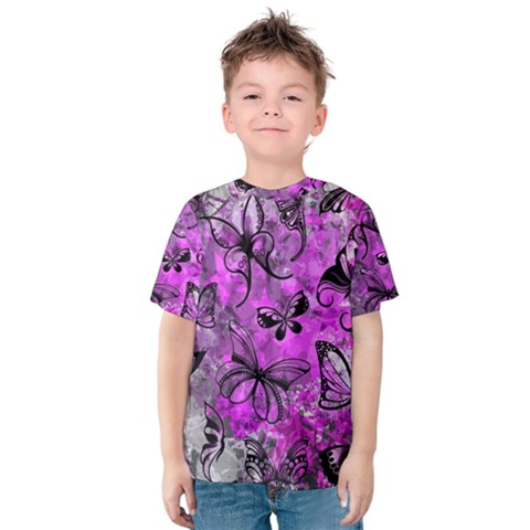 Butterfly Graffiti Kid s Cotton Tee by ArtistRoseanneJones