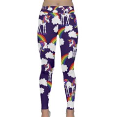 Retro Rainbows And Unicorns Yoga Leggings by BubbSnugg