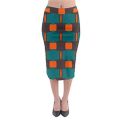 3 Colors Shapes Pattern                                                                                    Midi Pencil Skirt by LalyLauraFLM