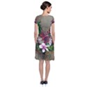 Wonderful Tropical Design With Palm And Flamingo Short Sleeve Front Wrap Dress View2