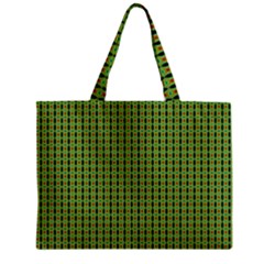 Mod Green Orange Pattern Zipper Mini Tote Bag by BrightVibesDesign