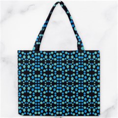 Dots Pattern Turquoise Blue Mini Tote Bag by BrightVibesDesign
