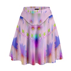 Rainbows And Leaf In The Moonshine High Waist Skirt by pepitasart