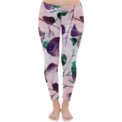Spiral Eucalyptus Leaves Winter Leggings  by DanaeStudio