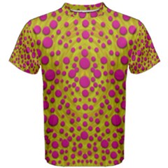 Fantasy Feathers And Polka Dots Men s Cotton Tee by pepitasart