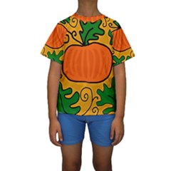 Thanksgiving Pumpkin Kid s Short Sleeve Swimwear by Valentinaart