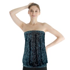 Polygonal And Triangles In Blue Colors  Strapless Top by vanessagf