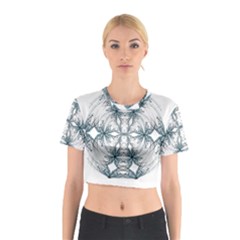 Mandala Blue And White Cotton Crop Top by vanessagf