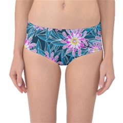 Whimsical Garden Mid-waist Bikini Bottoms by DanaeStudio