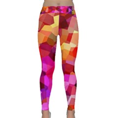 Geometric Fall Pattern Yoga Leggings  by DanaeStudio