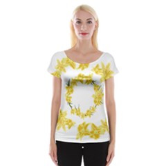 Daffodils Illustration  Women s Cap Sleeve Top by vanessagf