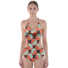 Modernist Geometric Tiles Cut-out One Piece Swimsuit by DanaeStudio