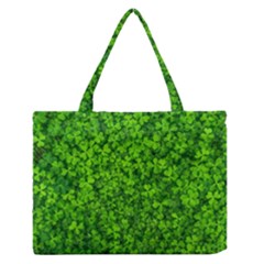 Shamrock Clovers Green Irish St  Patrick Ireland Good Luck Symbol 8000 Sv Medium Zipper Tote Bag by yoursparklingshop