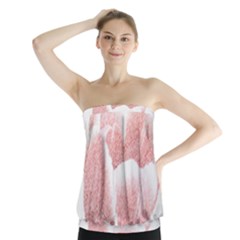 Tulip Red Pencil Drawing Art Strapless Top by picsaspassion