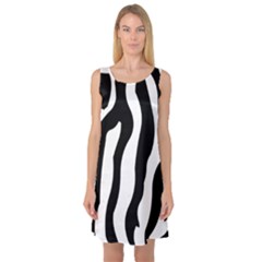 Zebra Horse Skin Pattern Black And White Sleeveless Satin Nightdress by picsaspassion