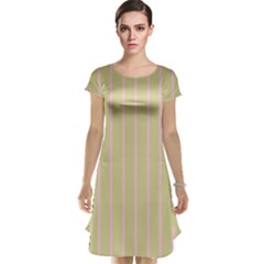Summer Sand Color Pink Stripes Cap Sleeve Nightdress by picsaspassion