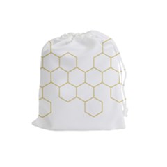 Honeycomb Pattern Graphic Design Drawstring Pouch (large) by picsaspassion