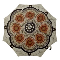 Ancient Aztec Sun Calendar 1790 Vintage Drawing Hook Handle Umbrellas (small) by yoursparklingshop