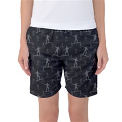 Surfing Motif Pattern Women s Basketball Shorts by dflcprintsclothing